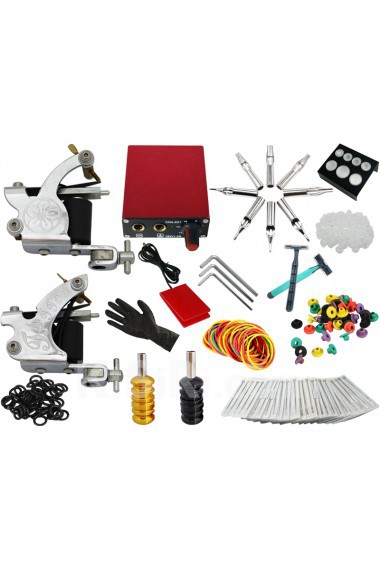 2 Professional 10 Coil Wraps Tattoo Guns Kit for Lining and Shading