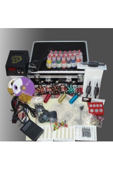 Professional Tattoo Guns Kit Completed Set with 3 Tattoo Guns and LCD Power Supply