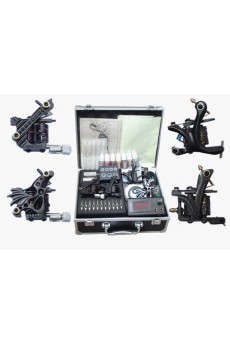 Tattoo Guns Kit Completed Set With 4 Tattoo Machines and 7 Colors for Lining and Shading