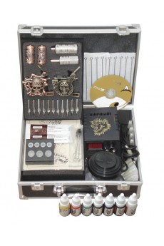 Professional Tattoo Machines Kit Completed Set with 2 Stainless Steel Tattoo Guns