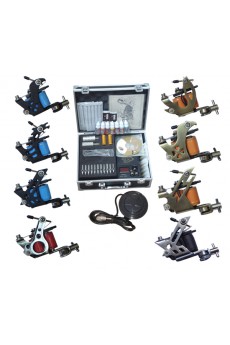 8 Stainless Steel Professional Tattoo Machines Kit for Lining and Shading