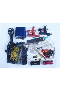 Professional Tattoo Guns Kit Completed Set With 2 Tattoo Guns with Mini Power Supply 