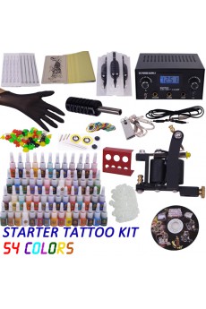 Tattoo Machine Kit Include 1 Tattoo Machine and 54 Colors