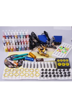 2 New Design Professional Tattoo Machines Kit with 28 Colors