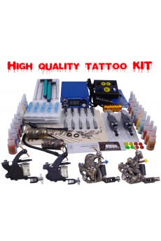 Professional Tattoo Machine Kit Completed Set with 4 Tattoo Machines and 20 Colors 
