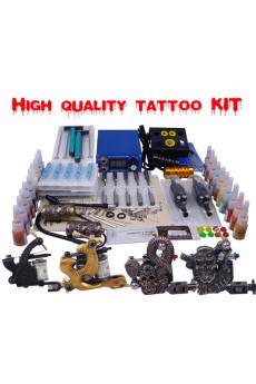 4 New Design Professional Tattoo Machines Kit (20 x 5ml Colors Included)