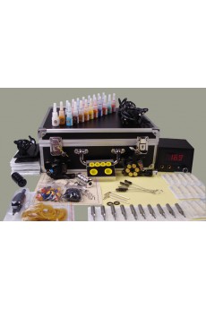 High Quality Tattoo Machines Kit Completed Set with 2 Tattoo Guns and LCD Power Supply