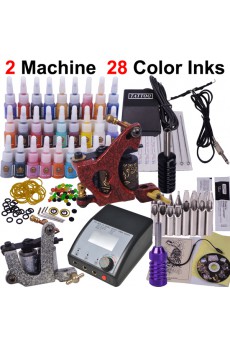 Tattoo Machines Kit Completed Set With 2 Tattoo Guns and LED Power Supply