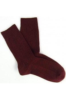 Dark Red Combed Cotton Men's Socks