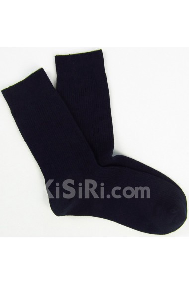 Navy Blue Combed Cotton Men's Socks