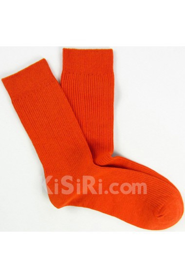 Orange Combed Cotton Men's Socks