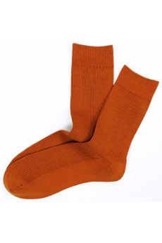 Orange Combed Cotton Men's Socks