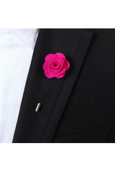 Men's Rose-carmine Microfiber Lapel Pins