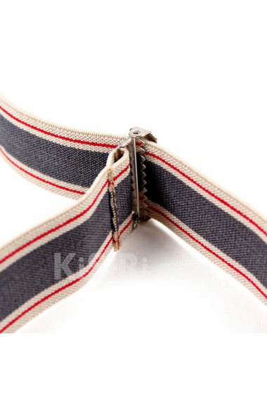 Men's Khaki Elastic Webbing Leather Suspender