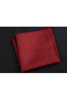 Red Cotton-Microfiber Blended Pocket Square