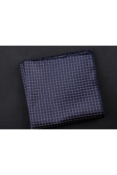 Blue Cotton-Microfiber Blended Pocket Square