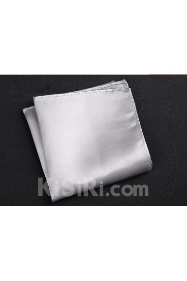 Silver Microfiber Pocket Square