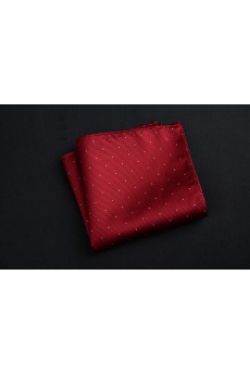 Wine Red Cotton-Microfiber Blended Pocket Square