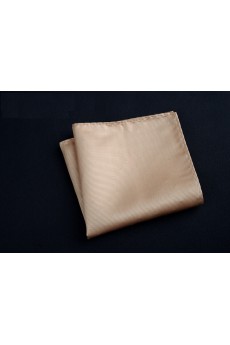 Beige Cotton-Microfiber Blended Pocket Square