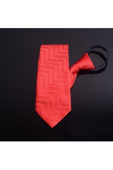 Red Striped Microfiber Necktie