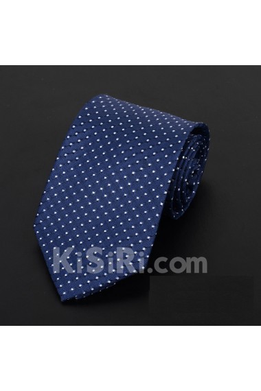 Blue Polka Dot Microfiber Necktie