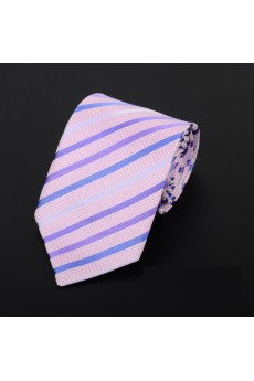 Pink Striped Microfiber Necktie