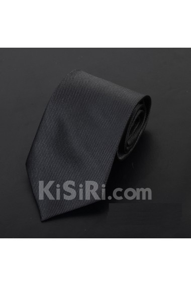 Black Solid Microfiber Necktie