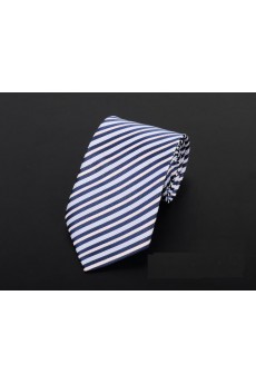White Striped Microfiber Necktie