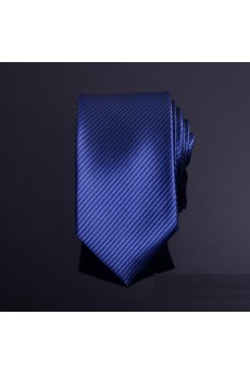Blue Striped Microfiber Necktie