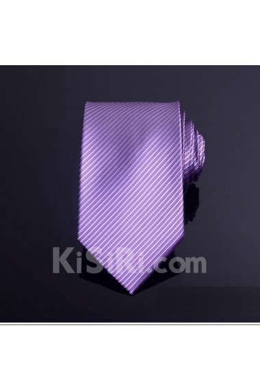 Purple Striped Microfiber Necktie