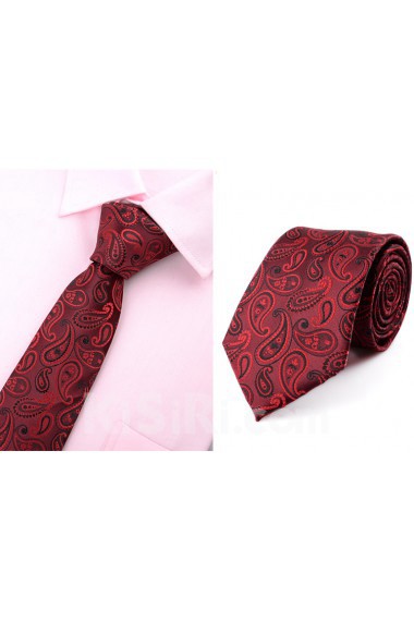 Red Paisley Microfiber Necktie