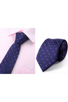 Purple Floral Microfiber Necktie