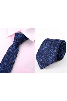 Blue Paisley Microfiber Necktie