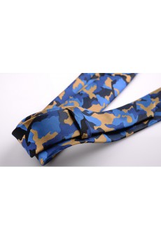 Blue Floral Microfiber Novelty Tie