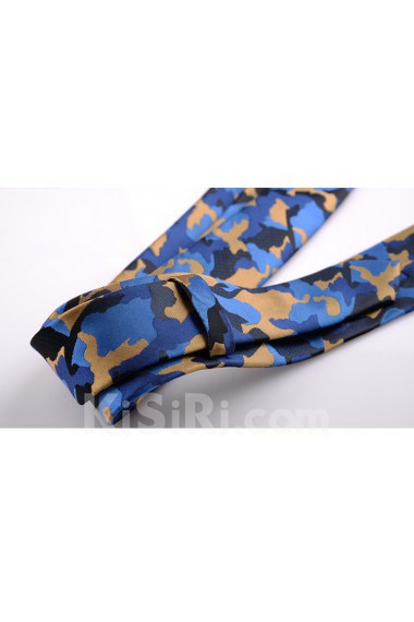 Blue Floral Microfiber Novelty Tie