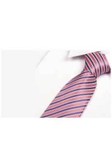 Pink Striped Microfiber Necktie
