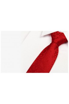 Red Floral Microfiber Necktie