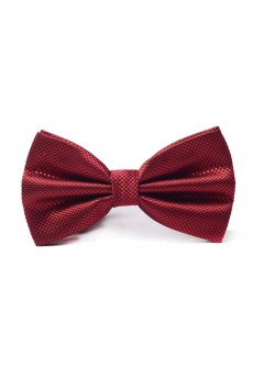 Wine Red Solid Microfiber Bow Tie