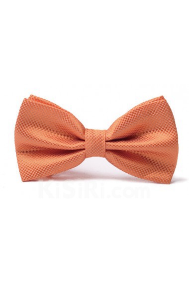 Orange Solid Microfiber Bow Tie