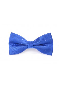 Blue Polka Dot Microfiber Bow Tie