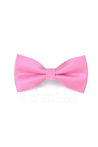 Pink Polka Dot Microfiber Bow Tie