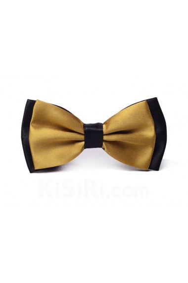 Gold Solid Microfiber Bow Tie
