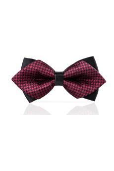 Red Floral Microfiber Bow Tie