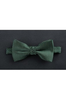 Green Polka Dot Microfiber Bow Tie