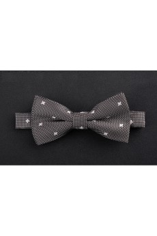 Gray Polka Dot Microfiber Bow Tie