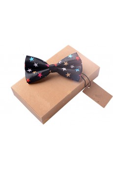 Black Floral Microfiber Bow Tie