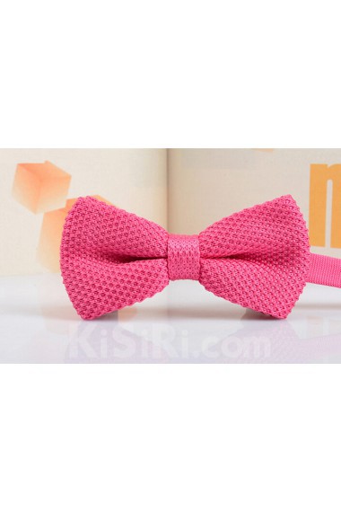 Pink Solid Wool Bow Tie