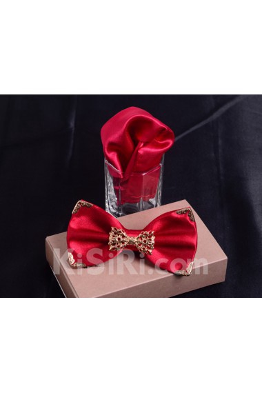 Red Solid Microfiber 
Bow Tie and Pocket Square