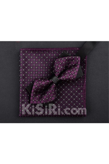 Purple Polka Dot Microfiber 
Bow Tie and Pocket Square
