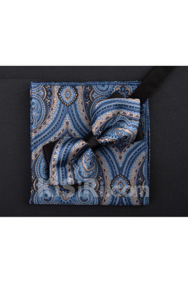 Blue Floral Microfiber 
Bow Tie and Pocket Square